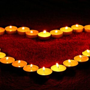 candles, heart, candlelight